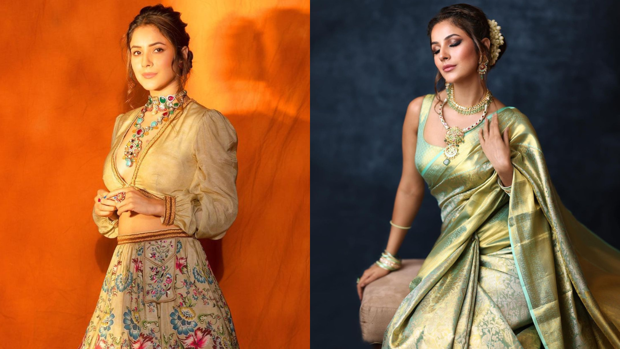 Explore Shehnaaz Gill’s Timeless Charm Of Traditional Long Necklace Minimalistic Design For Ethnic Wear